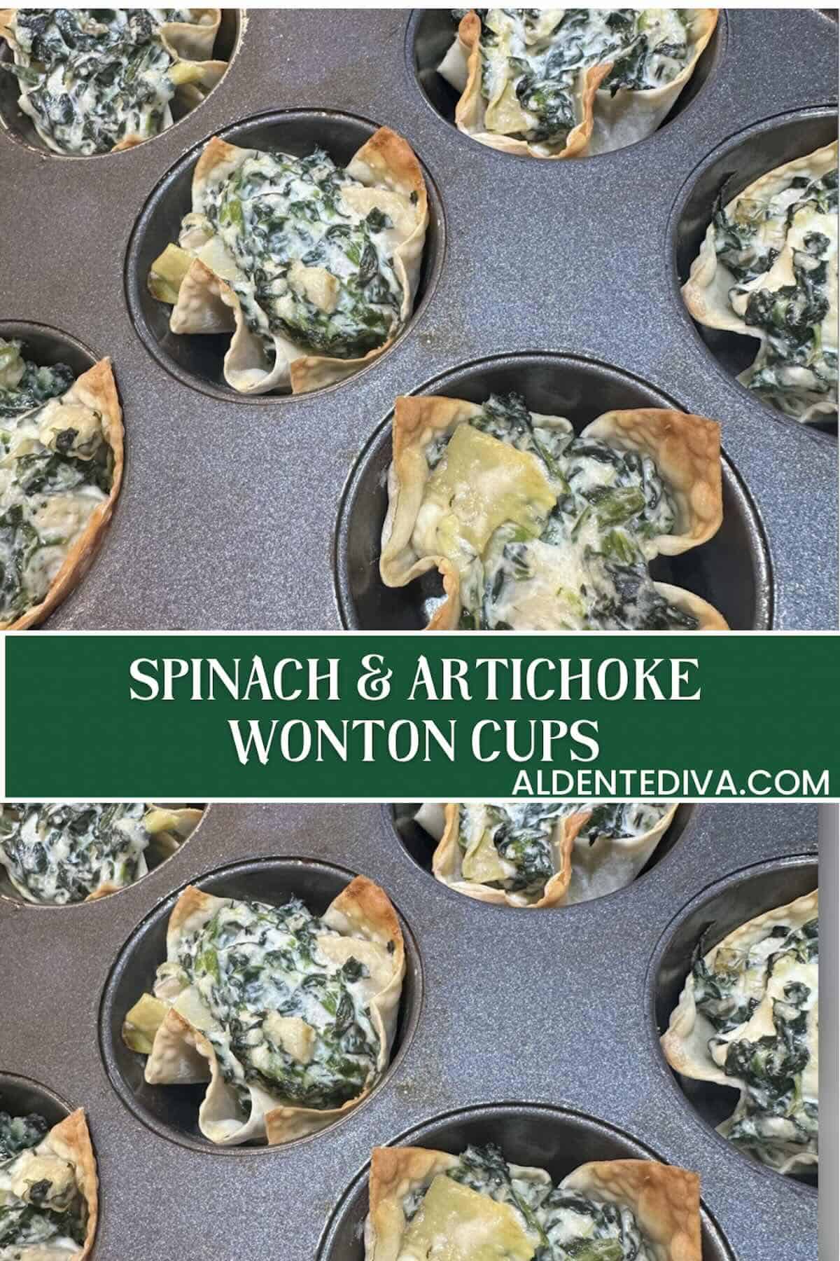 Crispy Wonton Cups: Spinach Artichoke Dip Reimagined